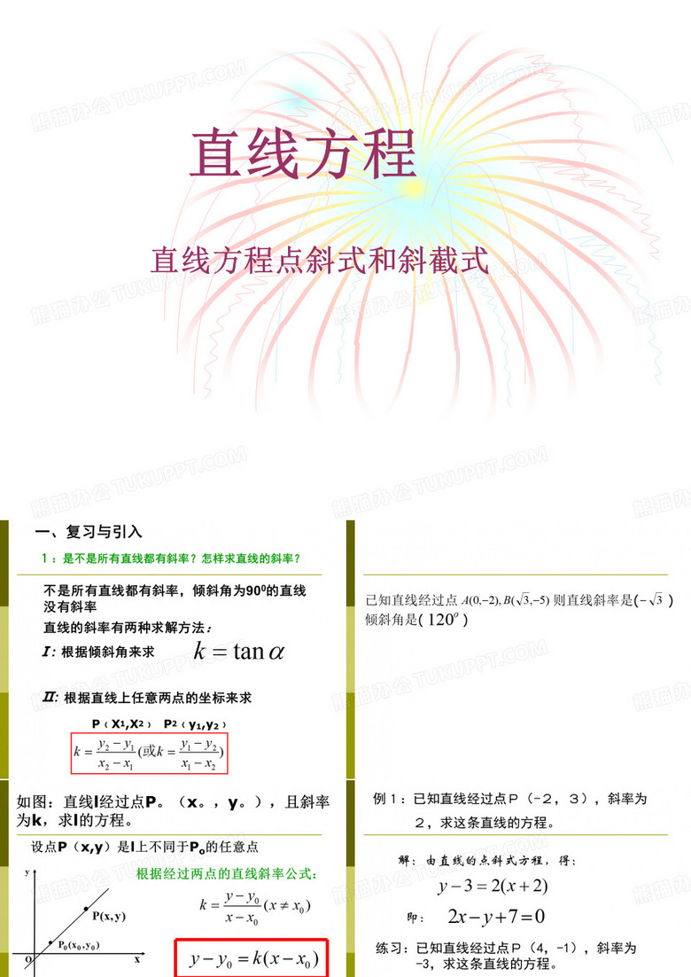 直线方程的点斜式斜截式