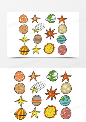 彩色卡通星球元素