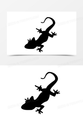 黑色壁虎剪影元素