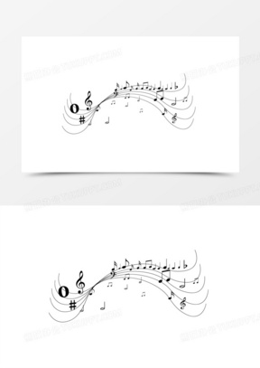 飘动音符五线谱素材