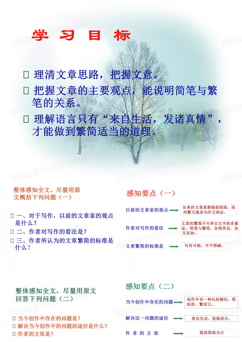 简笔与繁笔PPT课件