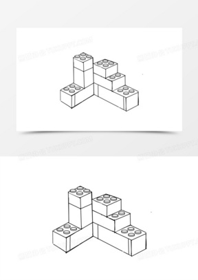 拼接积木大象元素240手绘儿童玩具彩色乐高元素580红色拼接积木恐龙