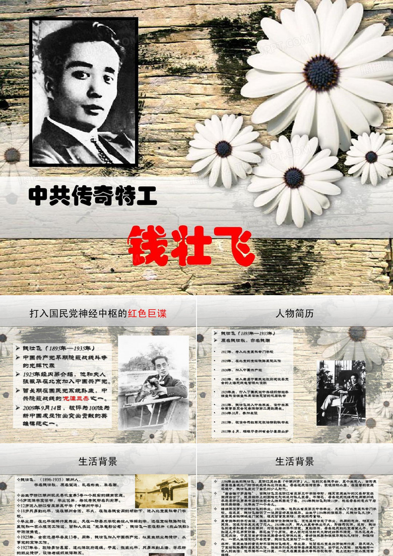 中共传奇特工—钱壮飞24页PPT