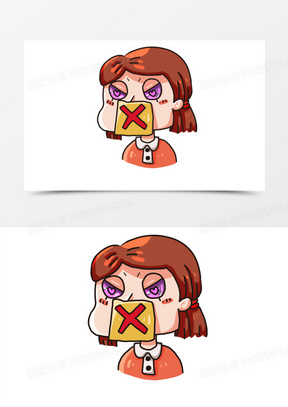 卡通闭嘴图片素材