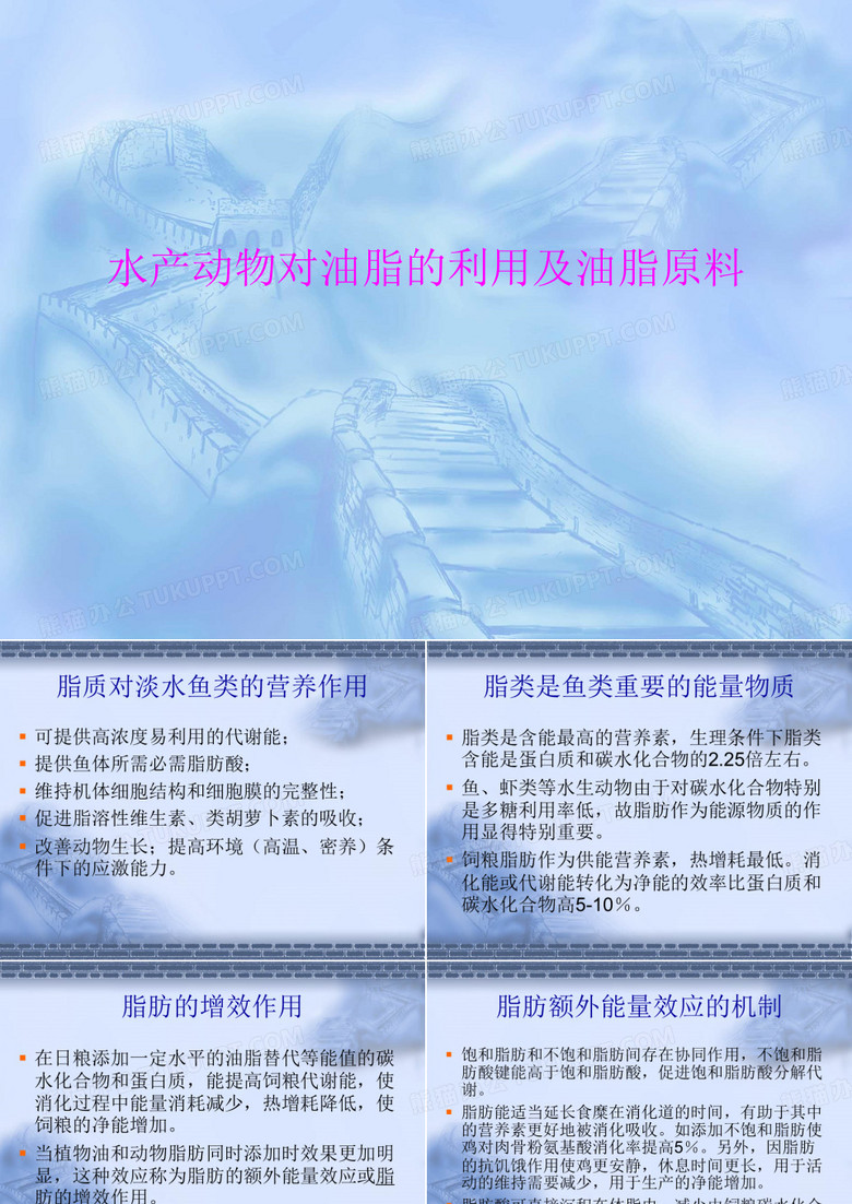 水产动物对油脂的利用及油脂