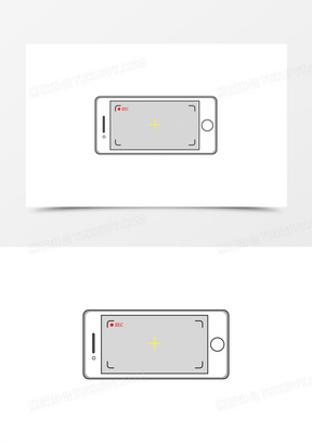 手绘简约手机相机框元素