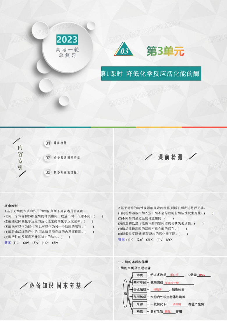 降低化学反应活化能的酶