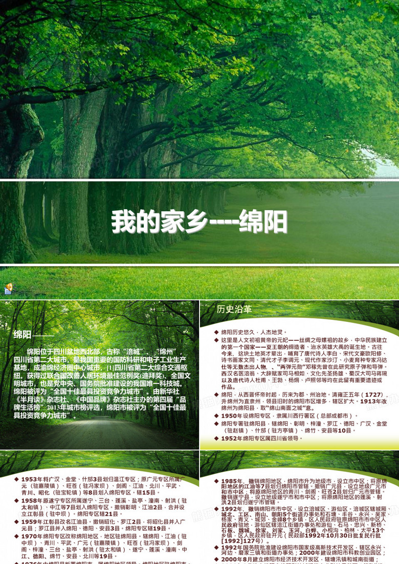 我的家乡 绵阳 ppt