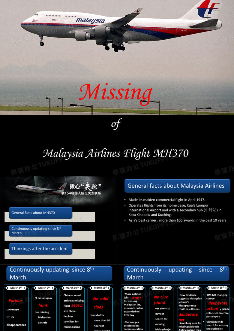 MH370马航3月8日—3月23日之前大概消息