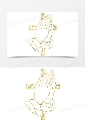 双手握十字架图片