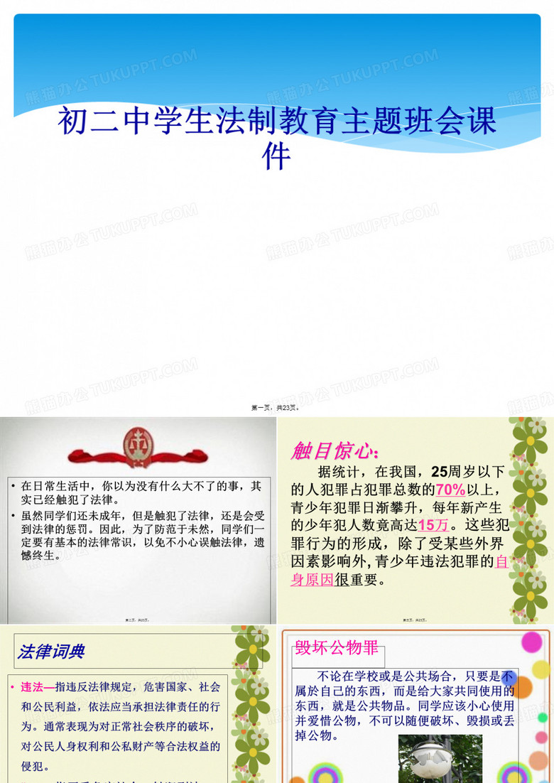 初二中学生法制教育主题班会课件