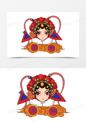 手绘风国潮穆桂英挂帅素材