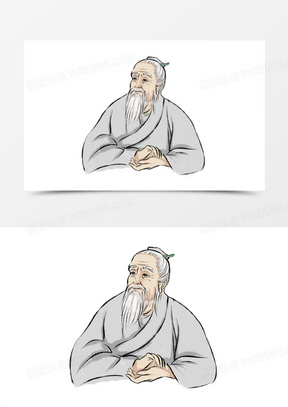 中医医师扁鹊人物形象手绘素材