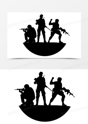 军人战士剪影元素