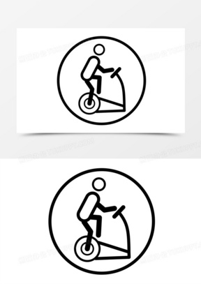 简约动感单车黑色健身运动图标