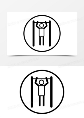 单杠引体健身简约图标素材