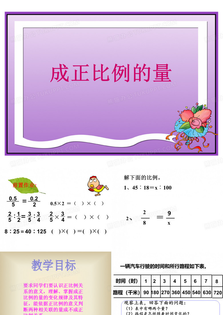 成正比例的量