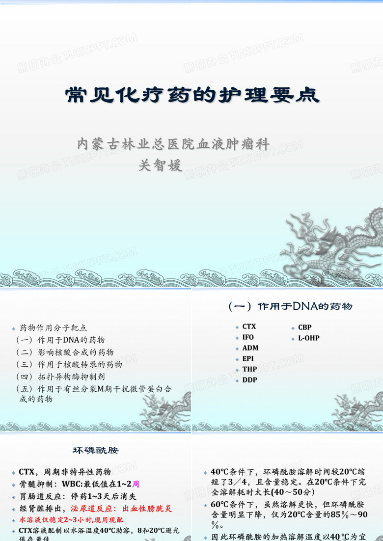 常见化疗药的护理要点