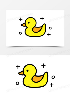 母婴图标小黄鸭鸭子图标元素