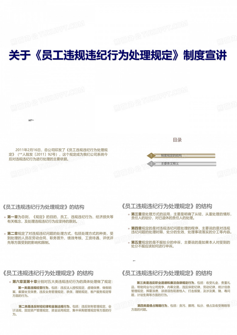 员工违规违纪行为处理规定制度宣讲