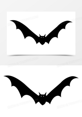 简约黑色蝙蝠剪影