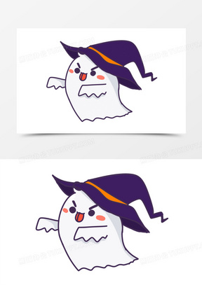 手绘万圣节q版可爱小幽灵素材947卡通鬼怪幽灵鬼魂元素361万圣节可爱