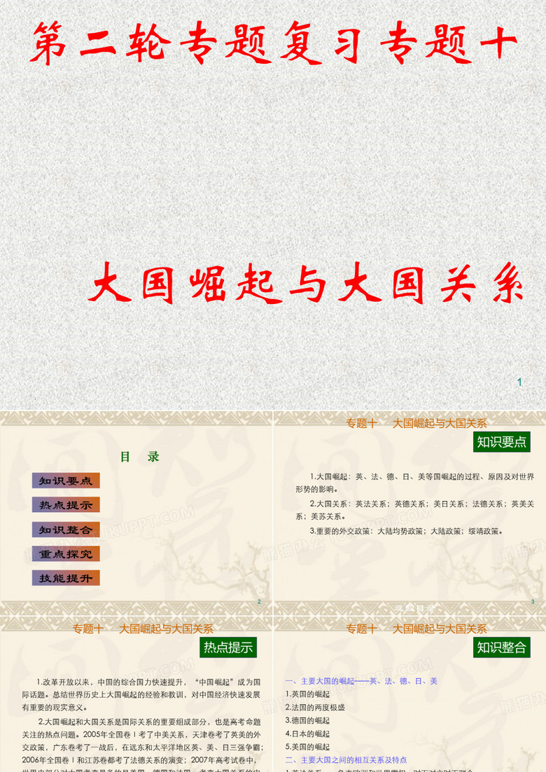 专题十     大国崛起与大国关系