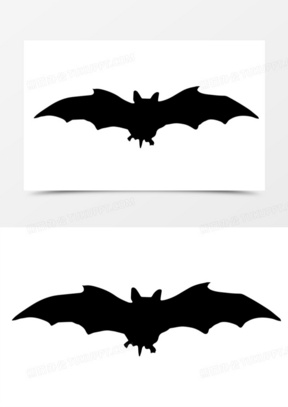 黑色蝙蝠剪影元素