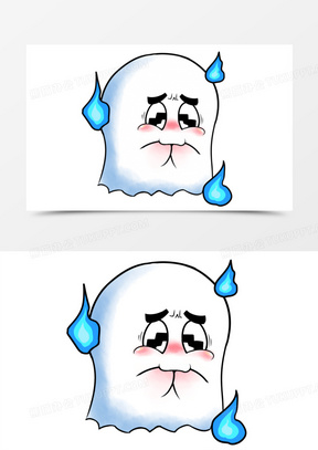 吃手手的可爱小幽灵元素