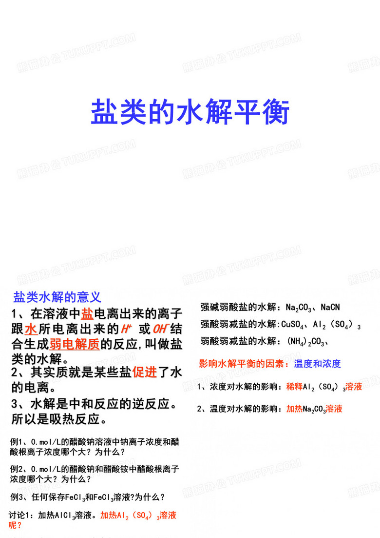 盐的水解PPT优选课件
