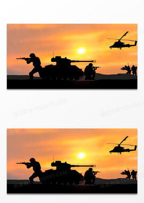 创意简约大气军人运动会剪影背景