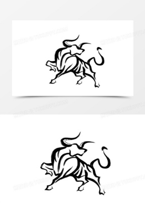 手绘牛年中国风水墨牛免抠素材
