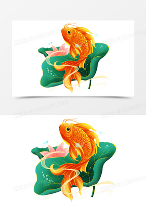 锦鲤荷花图片素材