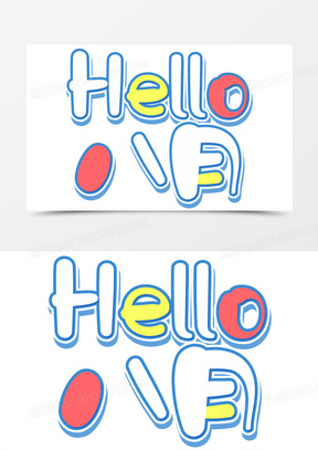 hello八月你好清新月份元素