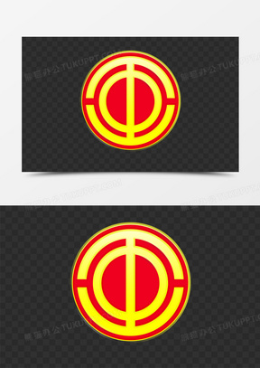 渐变浮雕工会会徽图标