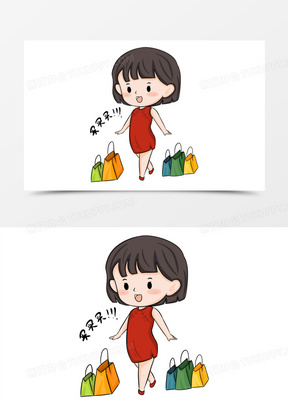 穿旗袍疯狂买买买的女孩表情包