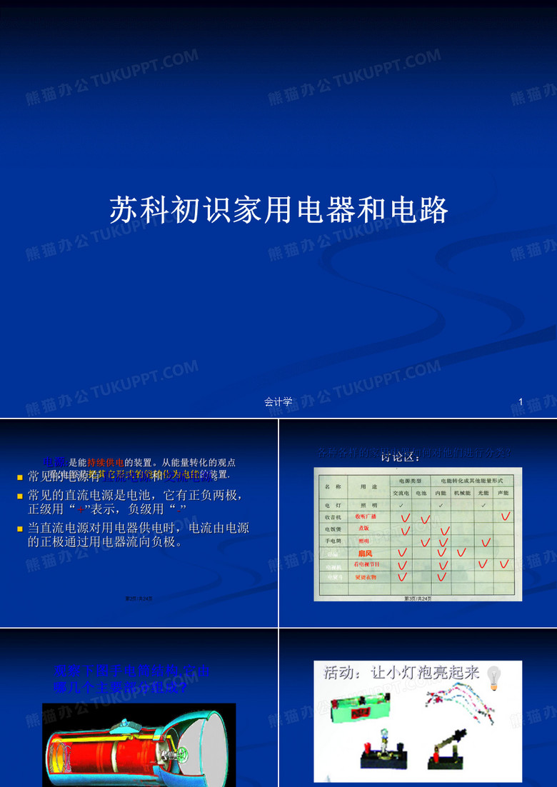苏科初识家用电器和电路PPT学习教案