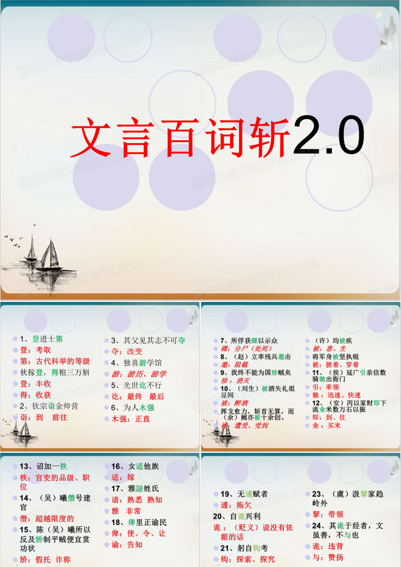 《文言实词百词斩+文言实词五大命题点》公开课PPT