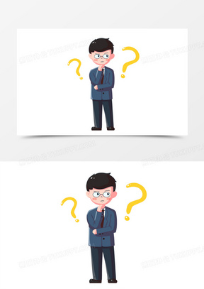上班族思索问题人物形象
