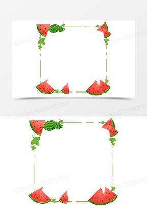 手繪創意水果邊框元素