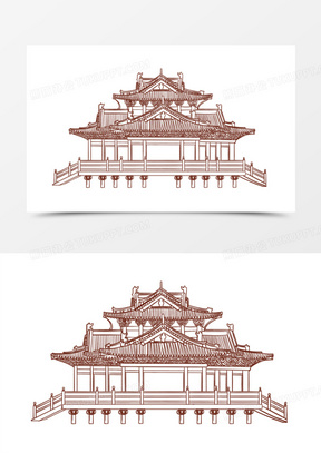 手绘插画元素1281中秋40中国风建筑背景17310古风屋檐20古代建筑90
