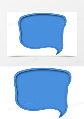 创意卡通简约蓝色气泡框元素