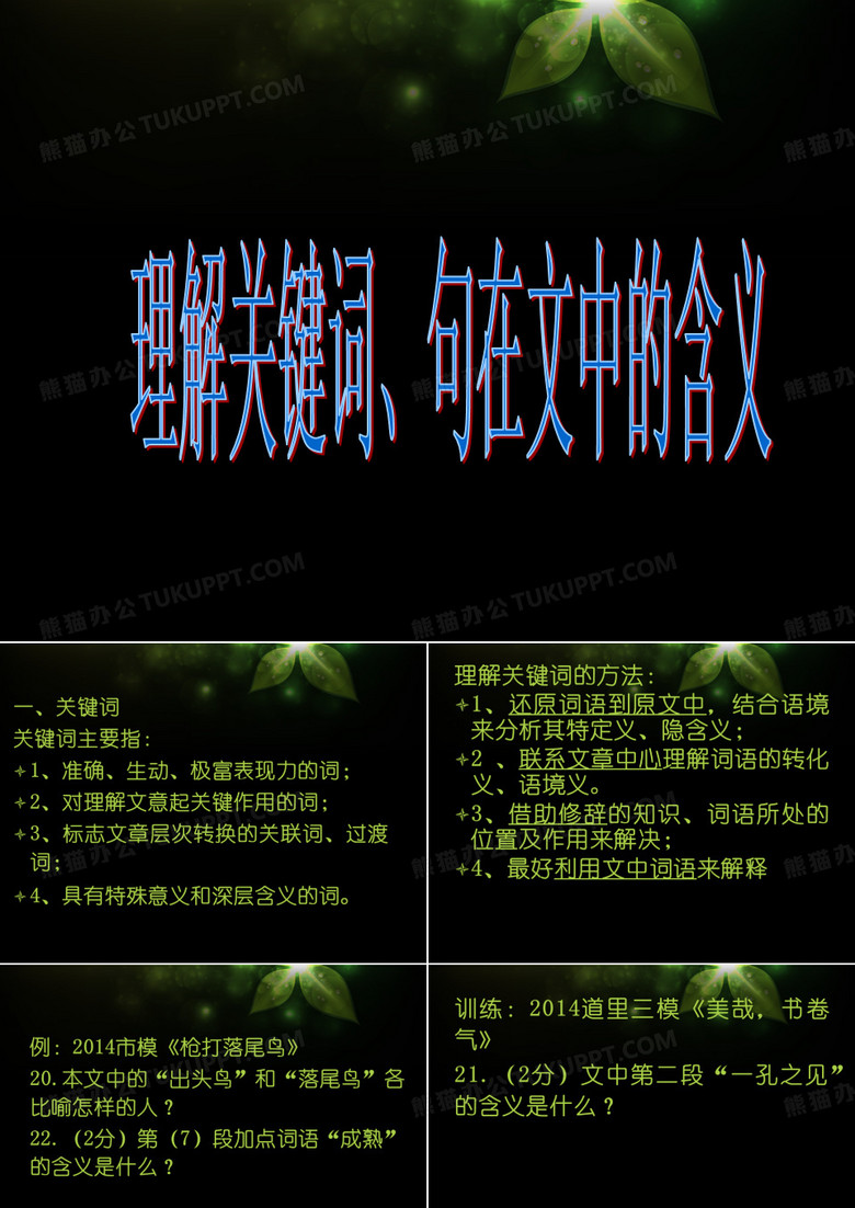 关键词句的理解