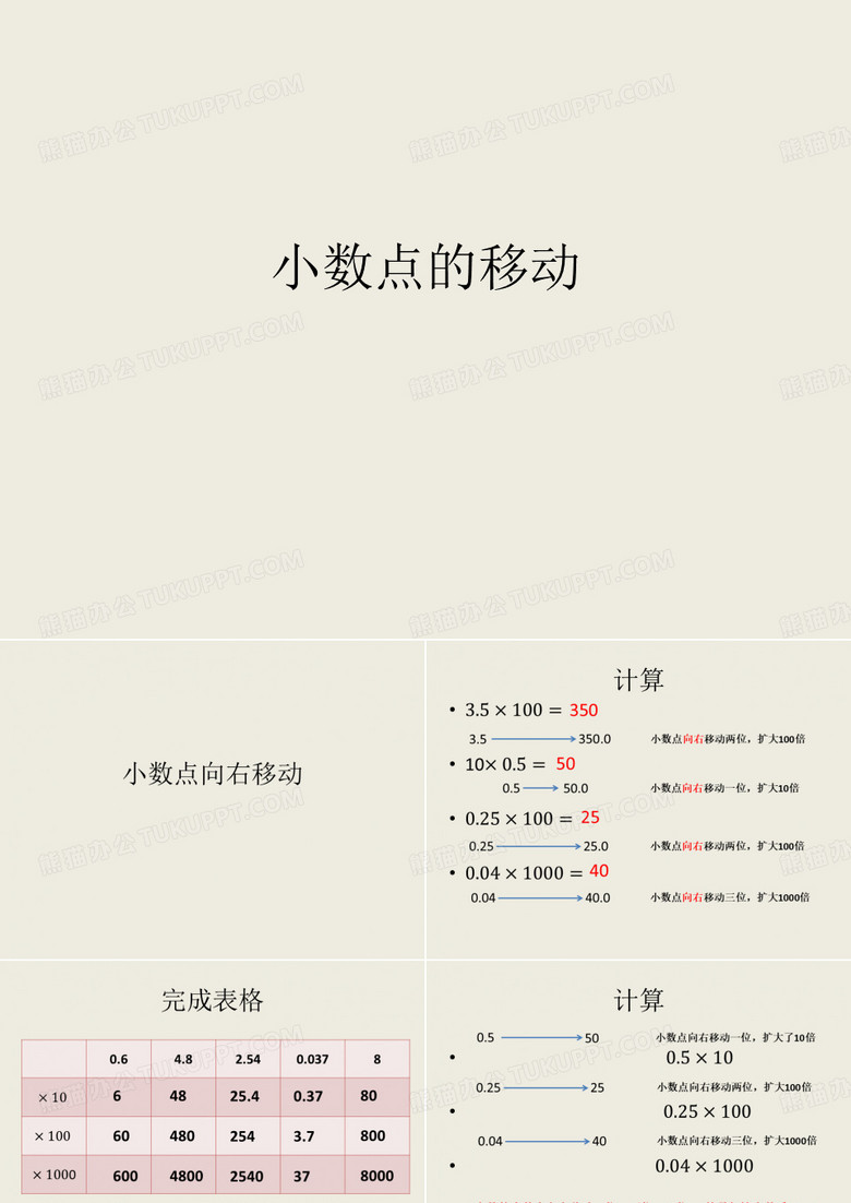 小数点的移动
