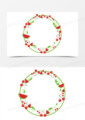 分割线20小清新清爽夏日水果边框背景481蓝色简约水果边框夏天背景