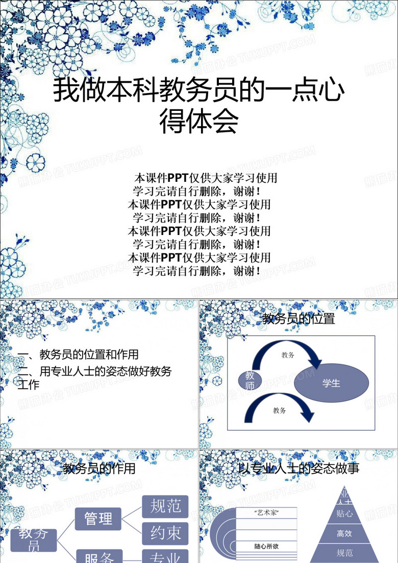 我做本科教务员的一点心得体会幻灯片PPT