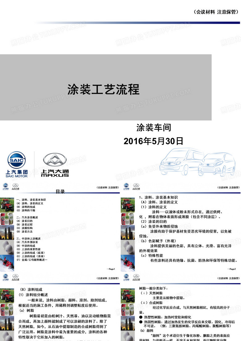 涂装中级工专业课——涂装工艺流程