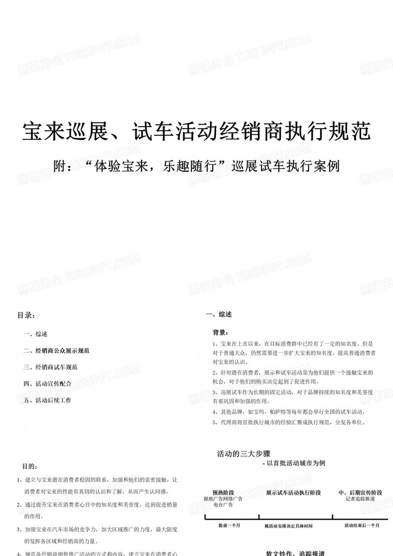 宝来巡展试车活动经销商执行规范