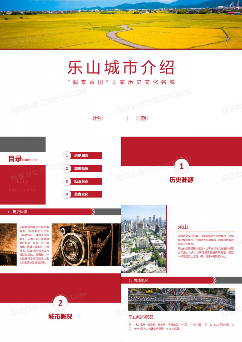 乐山介绍-乐山简介PPT(经典版)