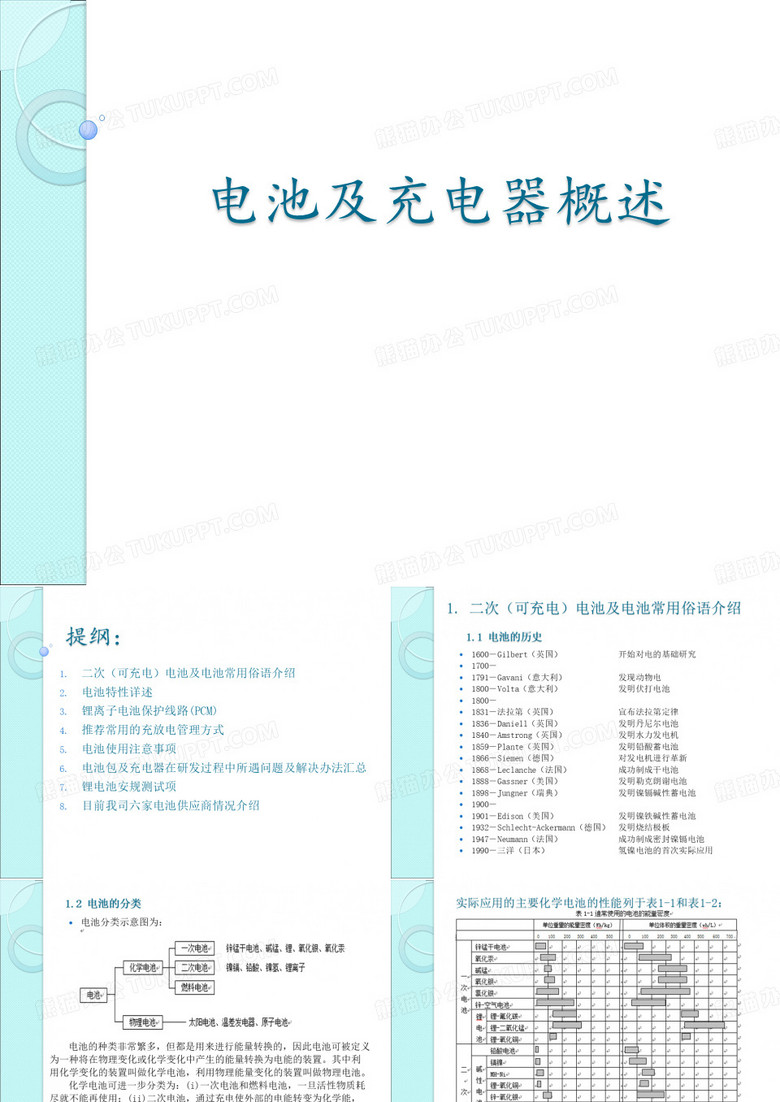 电池及充电器概述